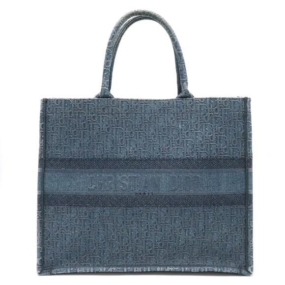 Dior | Bags | Christian Dior Oblique Book Tote Denim Blue | Poshmark